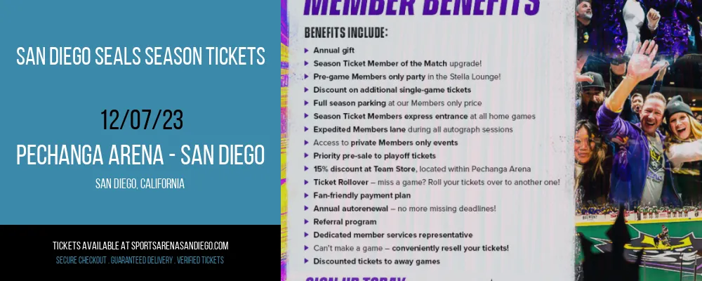 San Diego Seals Season Tickets at Pechanga Arena